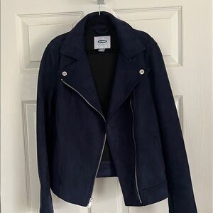 Old Navy Dark Blue Suede Jacket